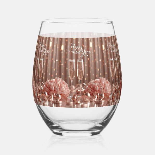 Vaso De Vino happy new year 2026 elegant wine glass (Anverso)