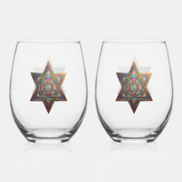 Vaso De Vino Happy Passover Star of David