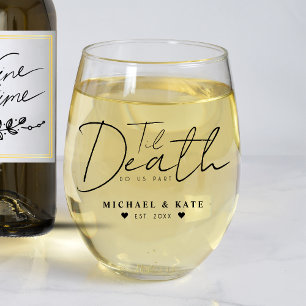 Vaso De Vino Hasta que la muerte nos haga el Boda parcial