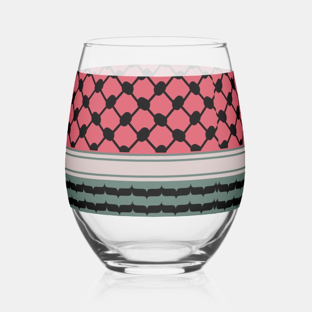 Vaso De Vino Hatta Keffiyeh Kufiya Folk (Anverso)
