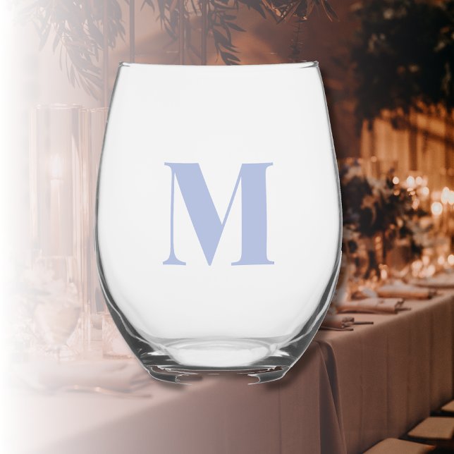 Vaso De Vino Heather Modern Monograma Letra Inicial (Subido por el creador)