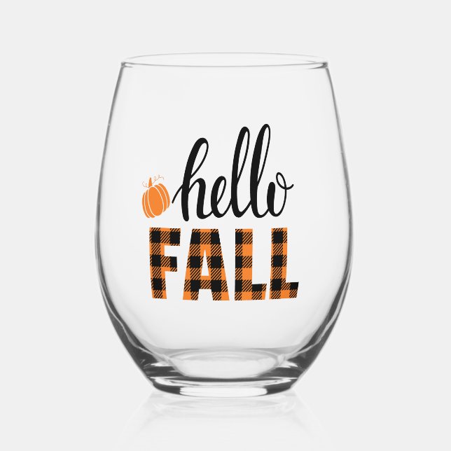 Vaso De Vino Hello Fall (Anverso)