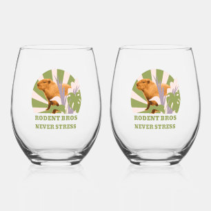 Vaso De Vino Hermanos Roedores Nunca Estresan Capybara