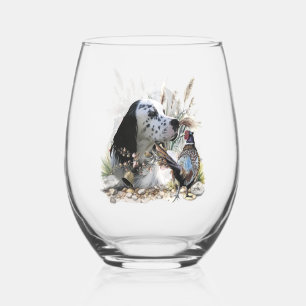 Vaso De Vino Hermoso estilo inglés con faisán, arte
