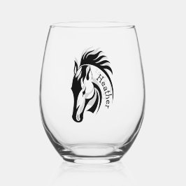 Vaso De Vino Hermoso Vidrio Termal de Caballo