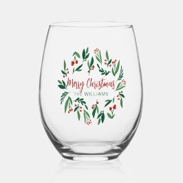Vaso De Vino Hermosos Navidades Personalizados de Red Green Hol