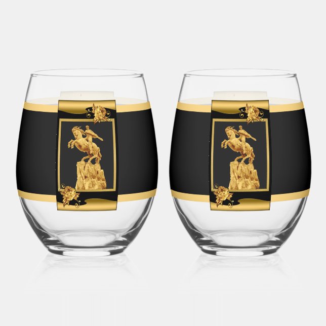 Vaso De Vino Héroe armenio Stemless Wine Glass (Anverso)