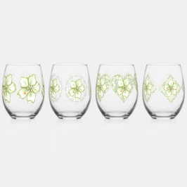 Vaso De Vino Hibiscus & lace WHITE