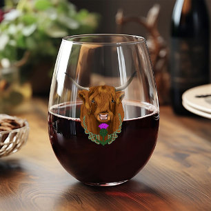 Vaso De Vino Highland Scottish Cow Purple Celtic Knot Work