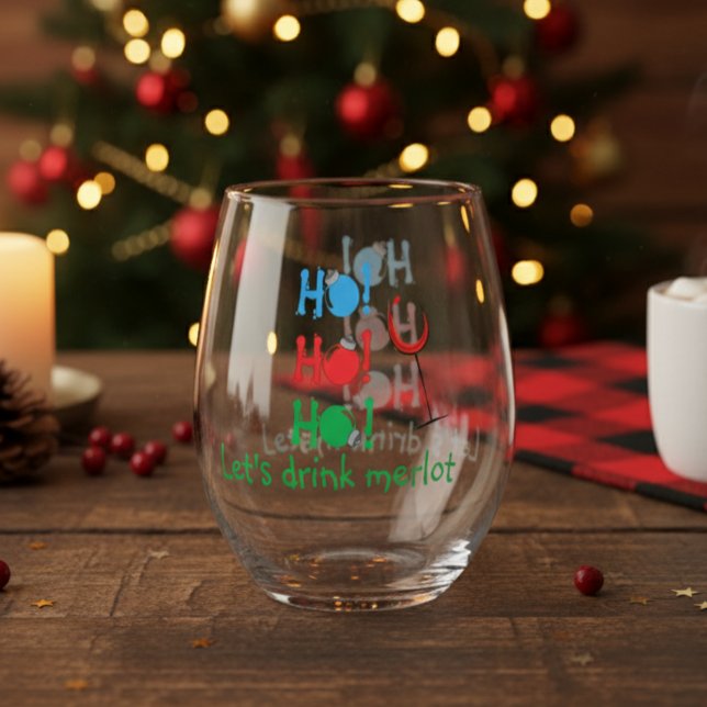 Vaso De Vino Ho Ho Ho Ho Lets bebiendo a los Navidades de Merlo (Subido por el creador)