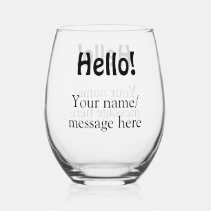 Vaso De Vino Hola agregar mensaje de nombre simple mínimo tem d