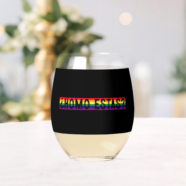 Vaso De Vino Homo estás, mes del orgullo gay mexicano español (Insitu (Boda))