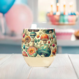 Vaso De Vino Hongos Elegantes