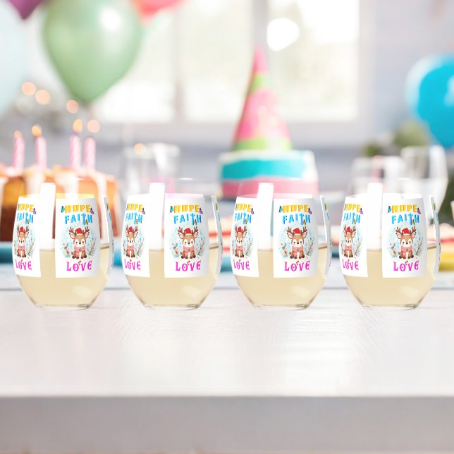 Vaso De Vino Hope Faith Love (Insitu (Cumpleaños))