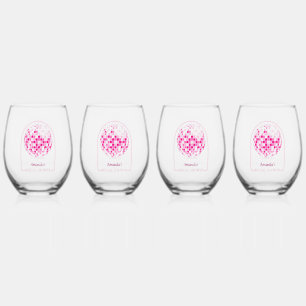 Vaso De Vino Hot Pink Disco Boogie Bridal Shower
