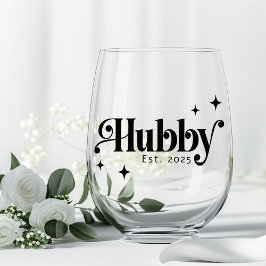 Vaso De Vino Hubby cualquier color elegante fuente retro y estr