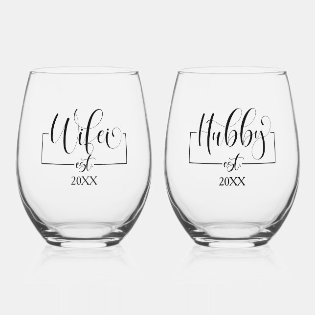 Vaso De Vino Hubby Wifie (Anverso)