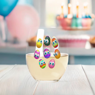 Vaso De Vino Huevos de Pascua lindos y divertidos dibujos anima