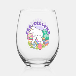 Vaso De Vino Huevos de Semana Santa y Conejo Sonriente - Primav