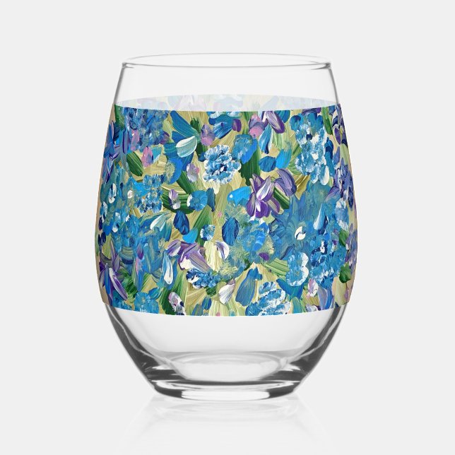 Vaso De Vino Hydrangea floral (Reverso )