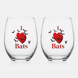 Vaso De Vino I Heart Bats