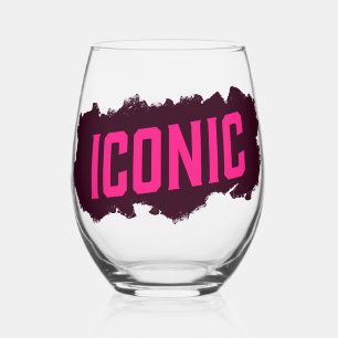 Vaso De Vino Icono de Copa de Vino sin Tallo Trazo de Pincel Ro