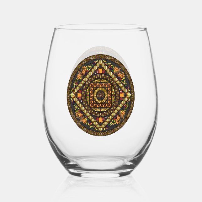 Vaso De Vino Iconos de Acción de Gracias (Anverso)