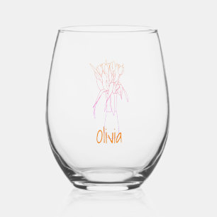 Vaso De Vino Ilustracion de contorno del tulipano del flor orig
