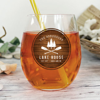 Vaso De Vino Impresión de madera de árboles de Oars de la Casa