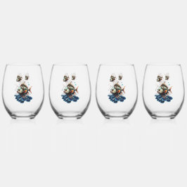 Vaso De Vino Impresionante pez de punta de vapor de fantasía