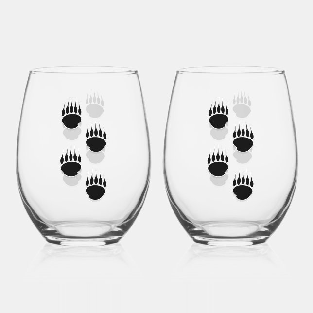 Vaso De Vino Impresiones de la pintura de oso negro (Anverso)