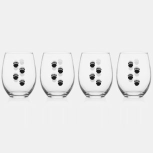 Vaso De Vino Impresiones de la pintura de oso negro
