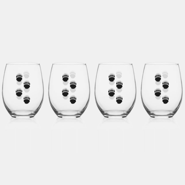 Vaso De Vino Impresiones de la pintura de oso negro (Anverso)