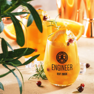 Vaso De Vino Ingeniero creado, Personalizado de licenciado en i