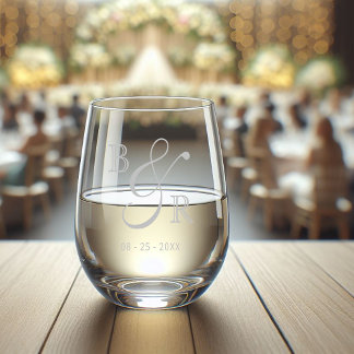 Vaso De Vino Iniciales de denominaciones de parejas de nombres 