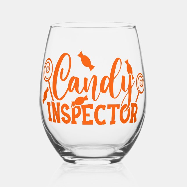 Vaso De Vino Inspector de velas de Halloween (Anverso)