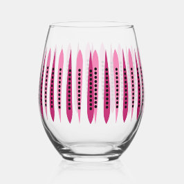 Vaso De Vino Inspiración Retro Rosa Mínimo