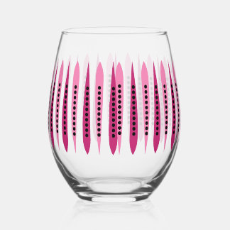 Vaso De Vino Inspiración Retro Rosa Mínimo