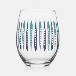 Vaso De Vino Inspirado en retro azul mínimo