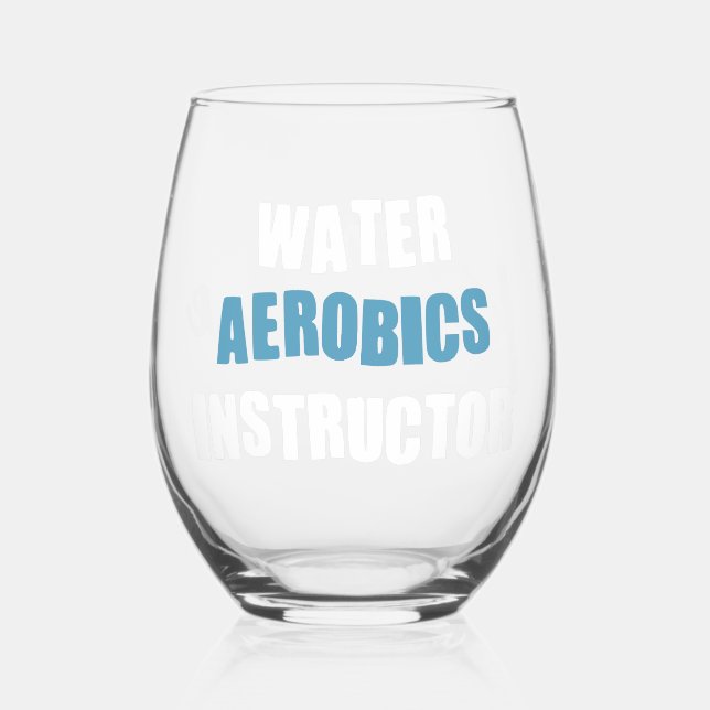 Vaso De Vino Instructor de aeróbicos de agua personalizado (Anverso)
