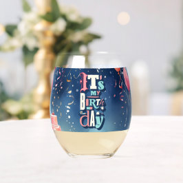 Vaso De Vino Invitación a la fiesta de cumpleaños