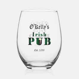 Vaso De Vino Irlandés Pub Stemless Wine Cocktail Glinkware