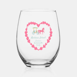 Vaso De Vino Isla de Mackinac Caballo de Carrito Bachelorette