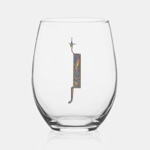 Vaso De Vino J inicial iluminado