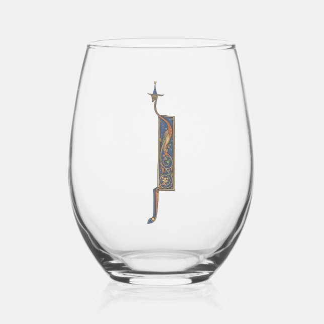 Vaso De Vino J inicial iluminado (Anverso)