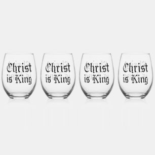 Vaso De Vino Jesucristo es Rey Arte Grunge Gothic Blackletter