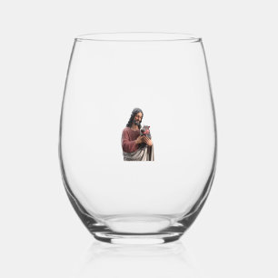 Vaso De Vino Jesús sostiene el Moo Deng el Pigmeo Hippo Arte Cl