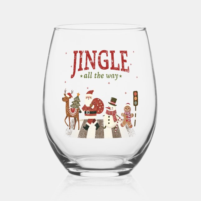 Vaso De Vino Jingle All Way Navidades (Anverso)
