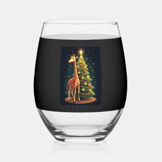 Vaso De Vino Jirafa de Navidad Oficial Adorno de Copa de Árbol