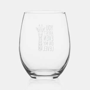 Vaso De Vino Jirafa Divertida No Estás Ni en Mi Nivel Camiseta_